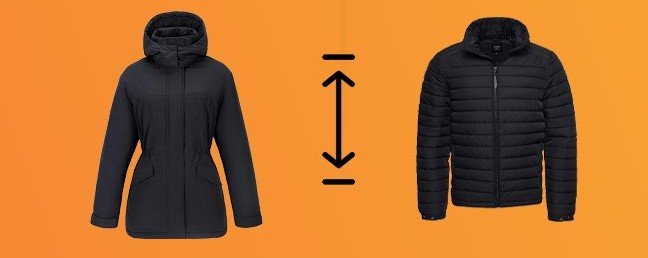 5. Length of the Waterproof puffer jacket