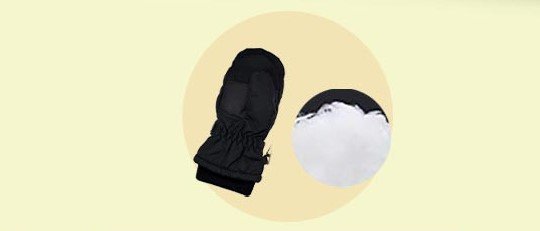 Insulation of waterproof mittens for toddler